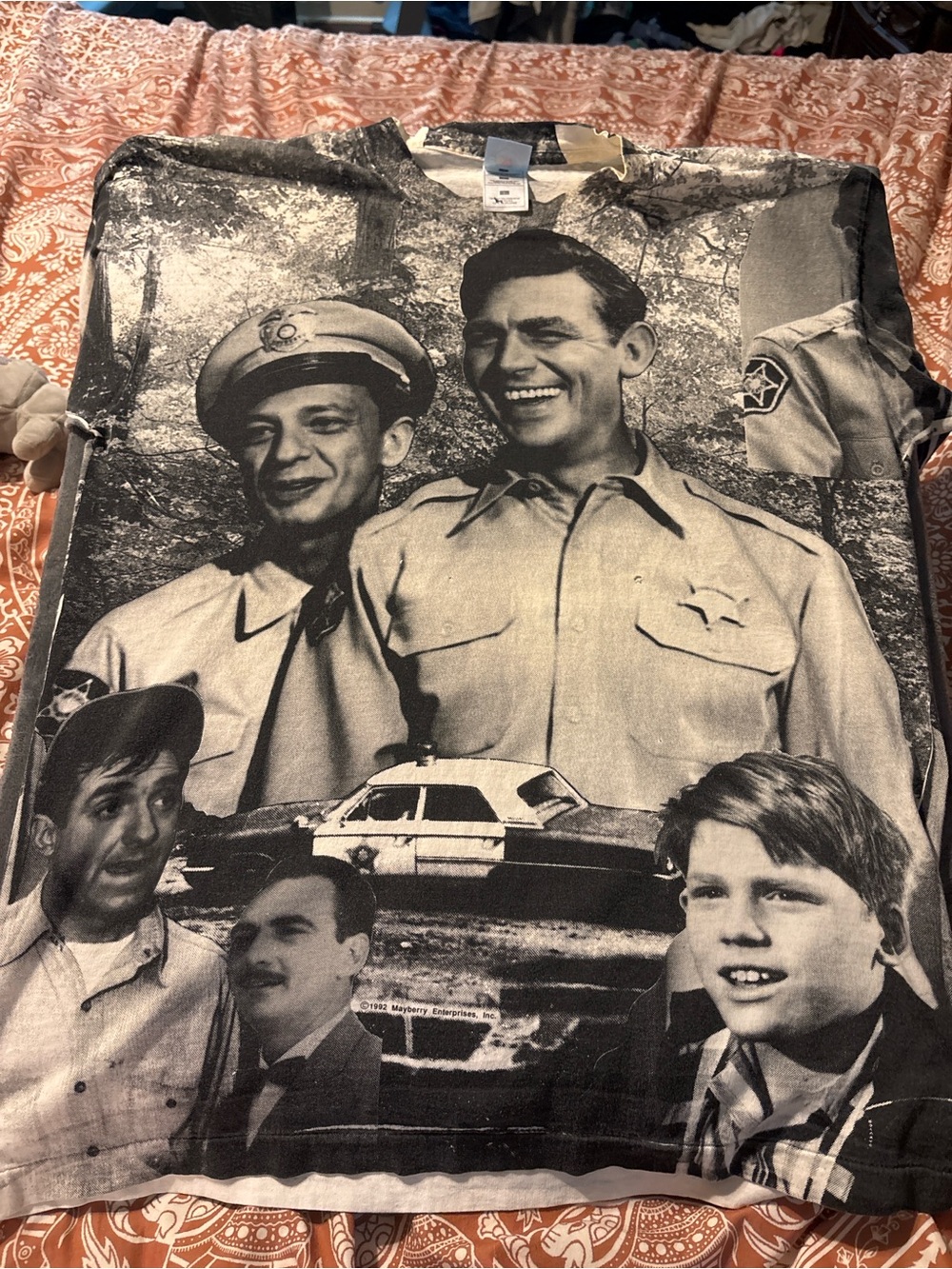 Vintage 1992 Andy Griffith Show‎ All Over Print T-Shirt Mayberry TV Promo Mens L
